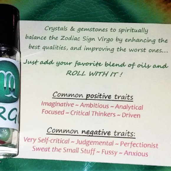 ♍ VIRGO Zodiac Gift Set ♍ Roller Bottle + Pocket Crystals + Loose Incense Blend - Picture 5 of 6